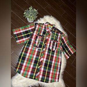 AKDMKS Akademicks “Courage and Grace” multi colored button down sz 3XL